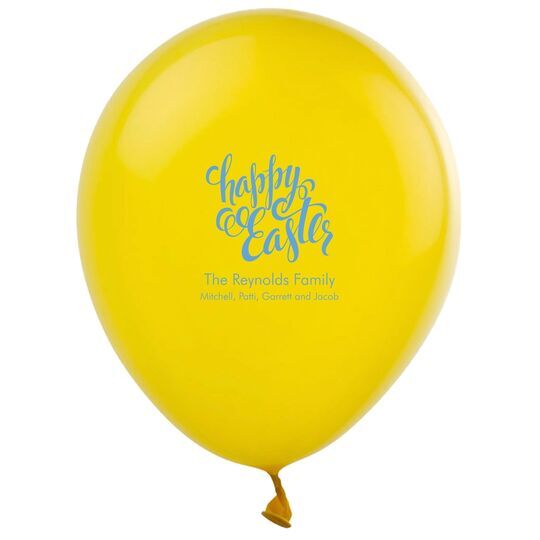 Calligraphy Happy Easter Latex Balloons